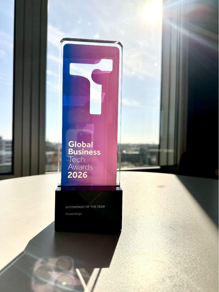 picture of the Global Business Tech Awards trophy